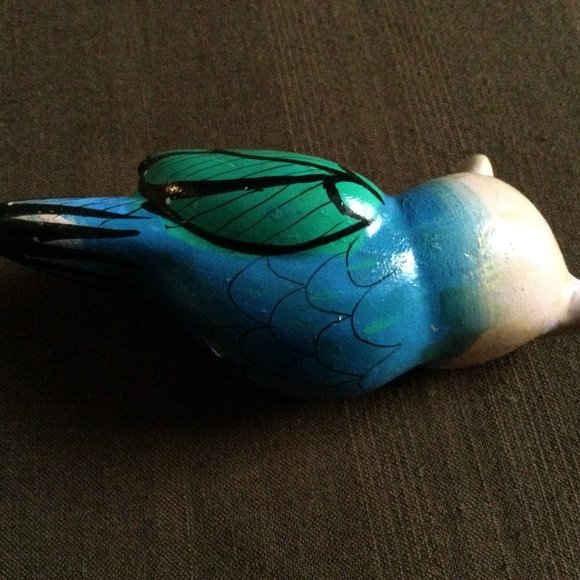 Lot of 4 ceramic hand painted birds figurines jungle decors home decor diy - Picture 4 of 16